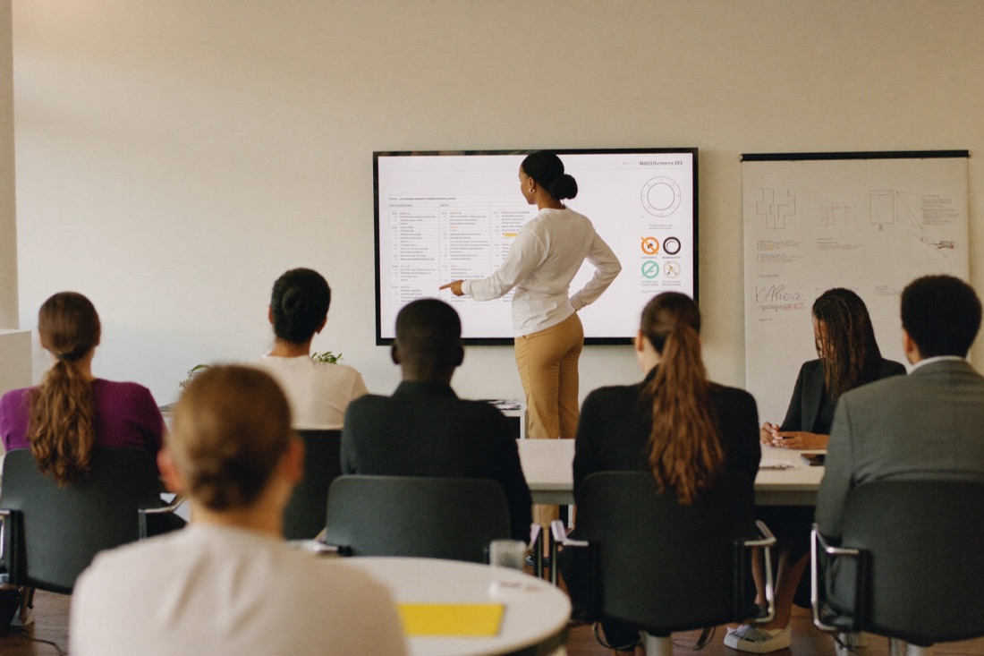 A team presenting a working product