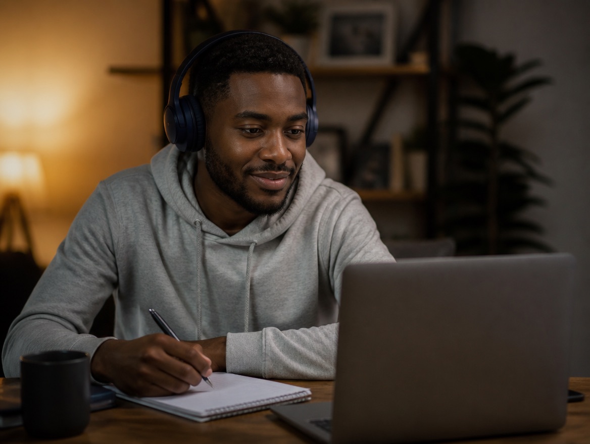 A learner joining a live online session